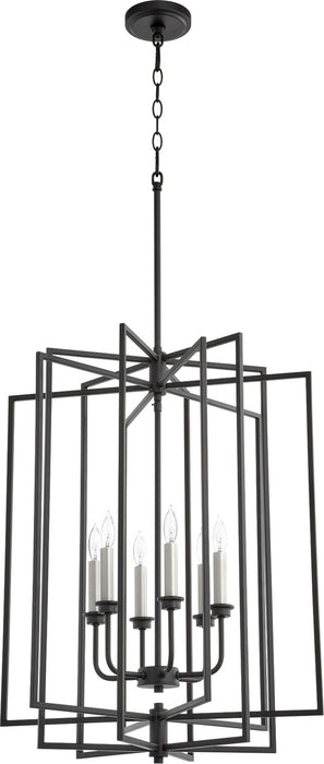 Quorum 688-6-69 Six Light Entry Pendant, Textured Black