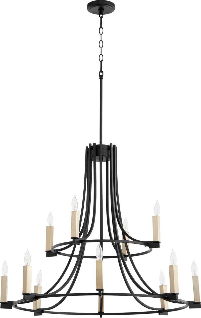 Quorum 696-12-69 12 Light Chandelier, Textured Black
