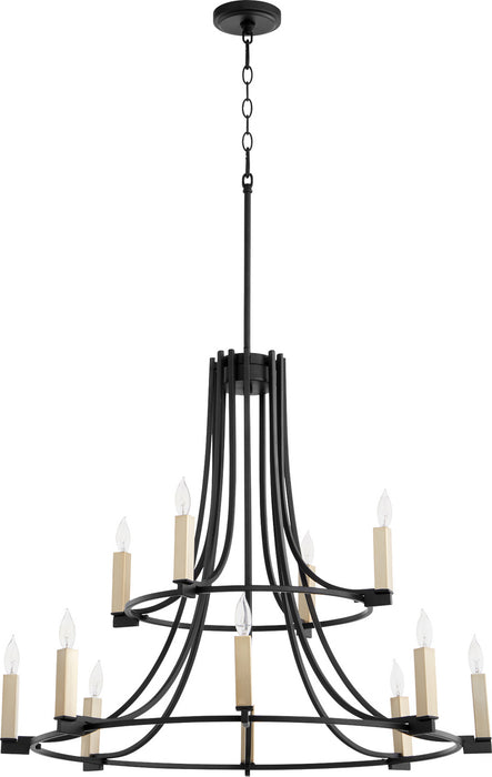 Quorum 696-12-69 12 Light Chandelier, Textured Black