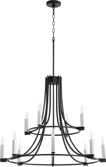Quorum 696-12-69 12 Light Chandelier, Textured Black