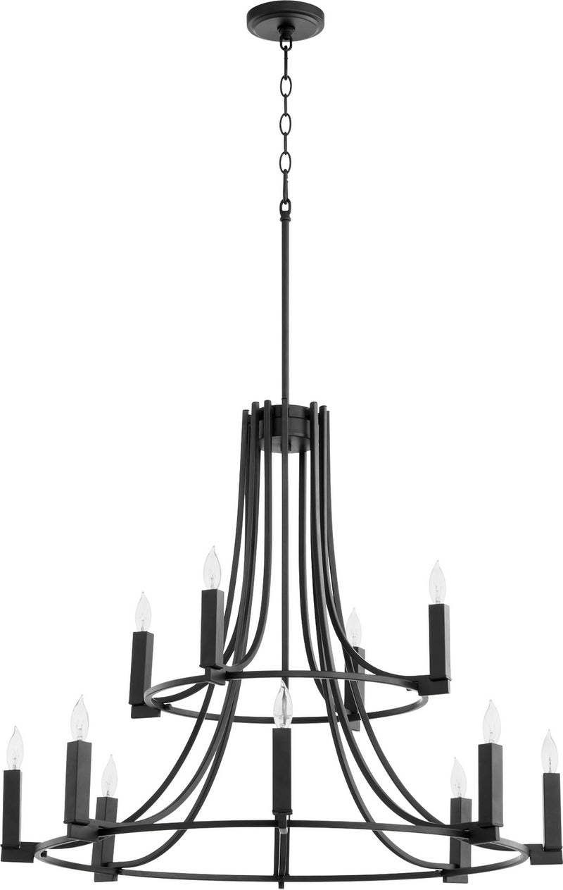 Quorum 696-12-69 12 Light Chandelier, Textured Black