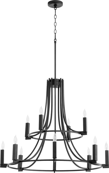 Quorum 696-12-69 12 Light Chandelier, Textured Black