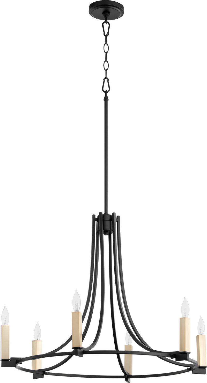 Quorum 696-6-69 Six Light Chandelier, Textured Black