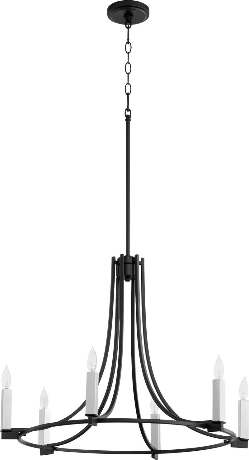 Quorum 696-6-69 Six Light Chandelier, Textured Black