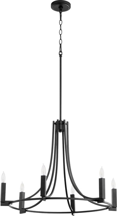 Quorum 696-6-69 Six Light Chandelier, Textured Black