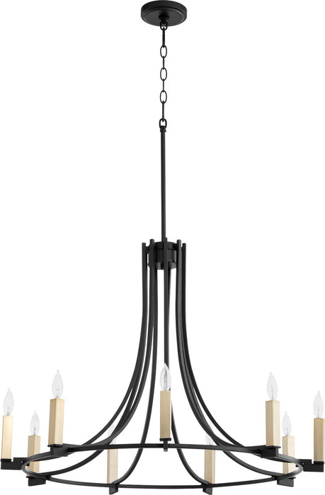 Quorum 696-9-69 Nine Light Chandelier, Textured Black