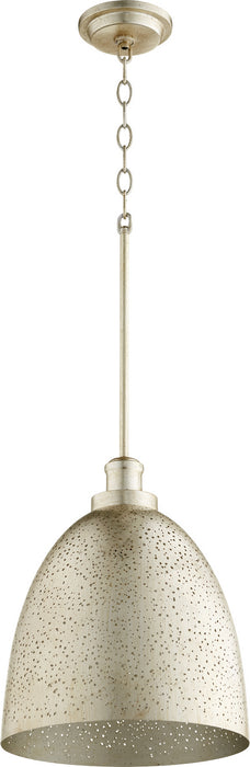 Quorum 8827-60 One Light Pendant, Aged Silver Leaf
