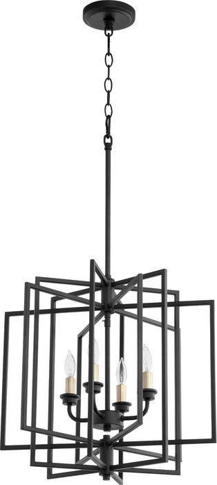 Quorum 888-4-69 Four Light Pendant, Textured Black