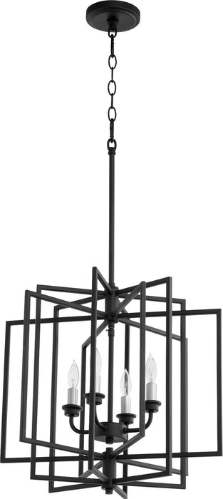 Quorum 888-4-69 Four Light Pendant, Textured Black