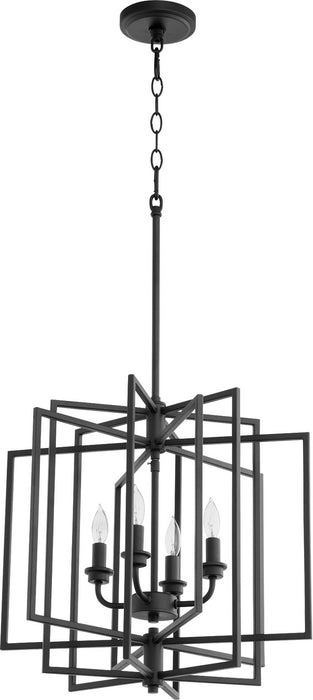 Quorum 888-4-69 Four Light Pendant, Textured Black