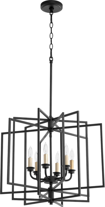 Quorum 888-6-69 Six Light Pendant, Textured Black
