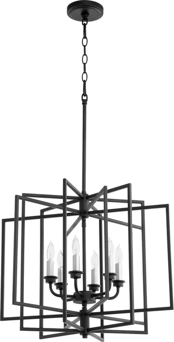 Quorum 888-6-69 Six Light Pendant, Textured Black