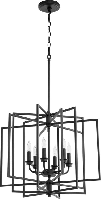 Quorum 888-6-69 Six Light Pendant, Textured Black
