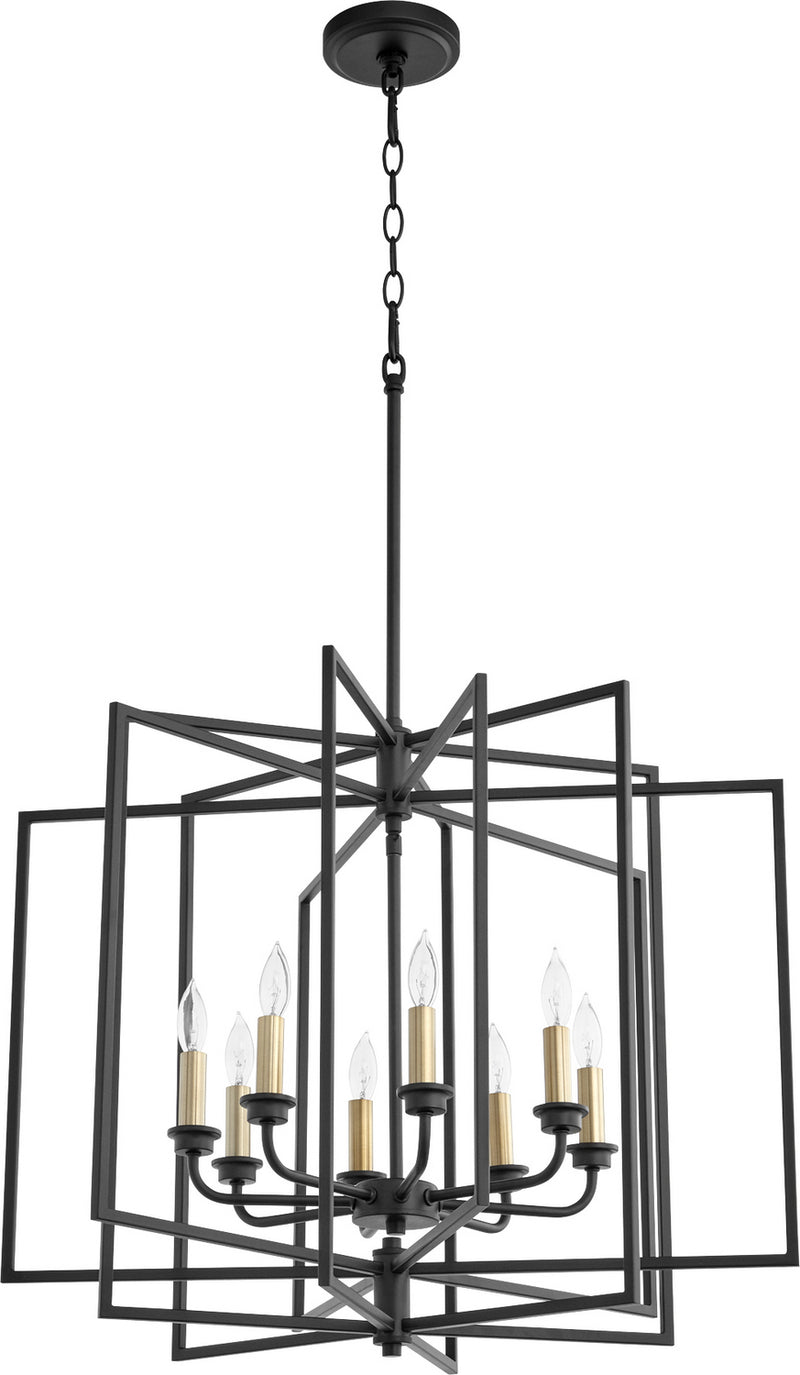 Quorum 888-8-69 Eight Light Pendant, Textured Black