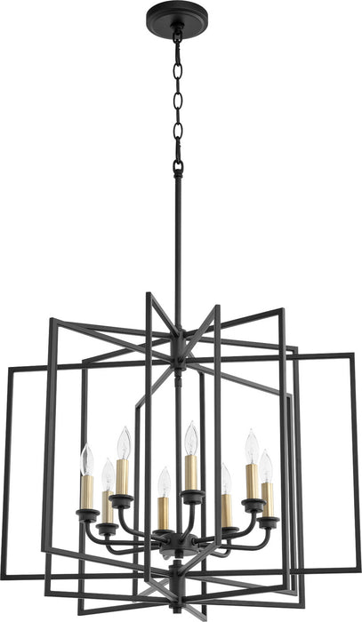 Quorum 888-8-69 Eight Light Pendant, Textured Black