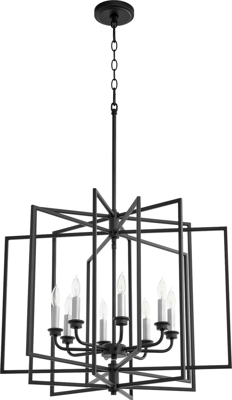 Quorum 888-8-69 Eight Light Pendant, Textured Black