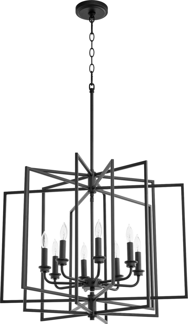 Quorum 888-8-69 Eight Light Pendant, Textured Black