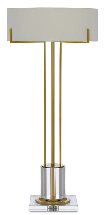 Currey and Company 6000-0355 LED Table Lamp, Polished Brass/Clear