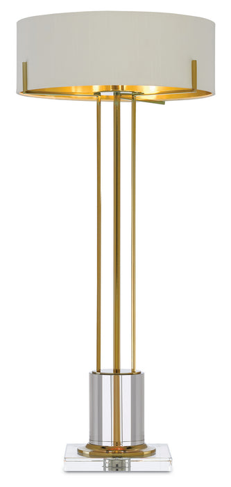 Currey and Company 6000-0355 LED Table Lamp, Polished Brass/Clear