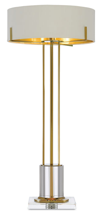 Currey and Company 6000-0355 LED Table Lamp, Polished Brass/Clear