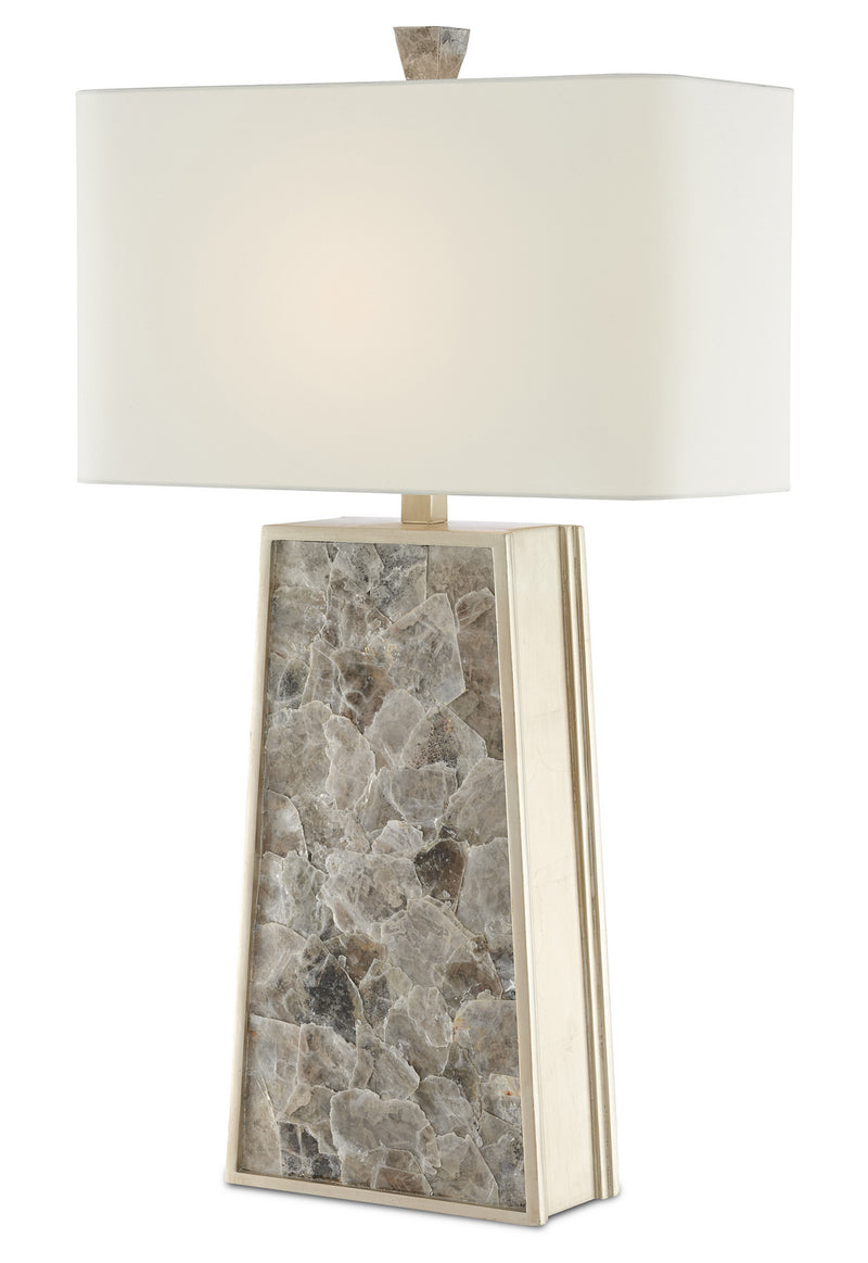 Currey and Company 6000-0429 One Light Table Lamp, Light Mica/Silver Leaf
