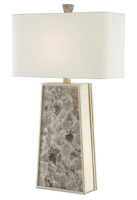 Currey and Company 6000-0429 One Light Table Lamp, Light Mica/Silver Leaf