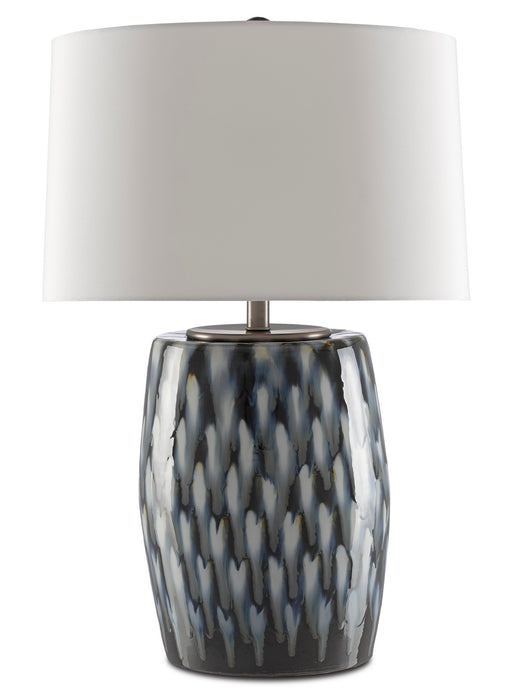 Currey and Company 6000-0456 One Light Table Lamp, Indigo/Cloud
