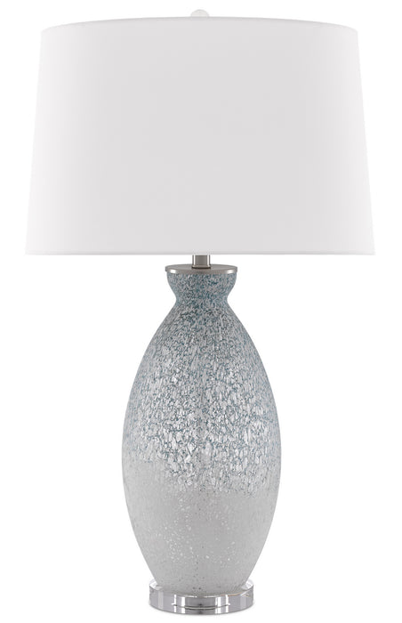 Currey and Company 6000-0467 One Light Table Lamp, Pale Blue/White