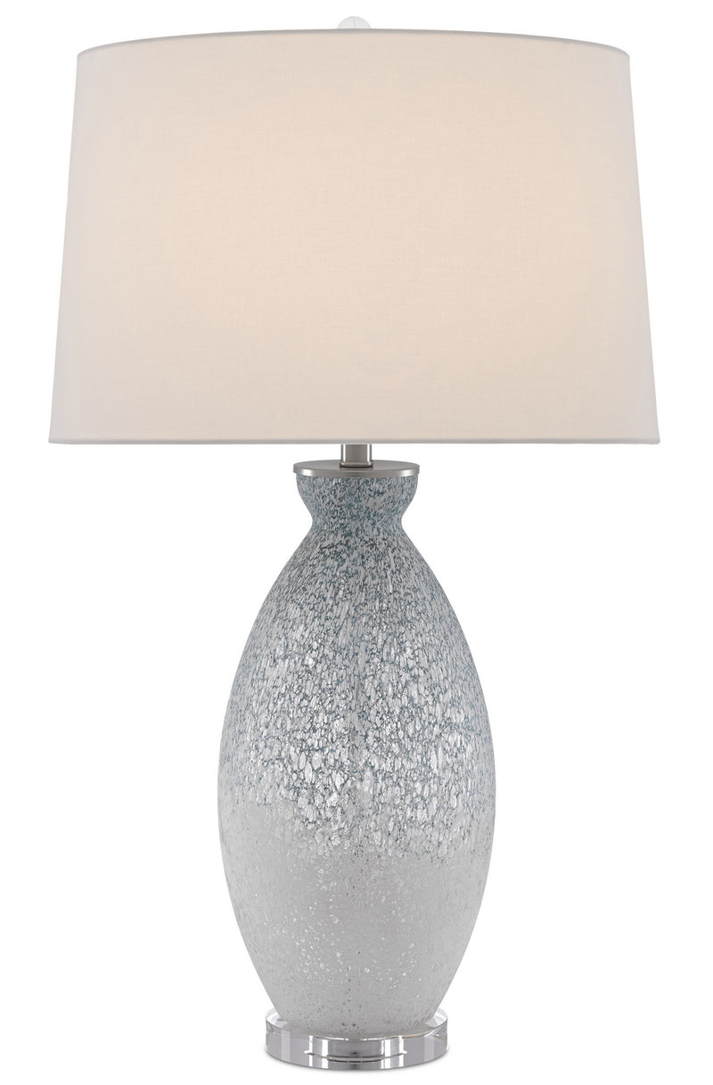 Currey and Company 6000-0467 One Light Table Lamp, Pale Blue/White