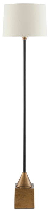 Currey and Company 8000-0073 One Light Floor Lamp, Antique Brass/Black
