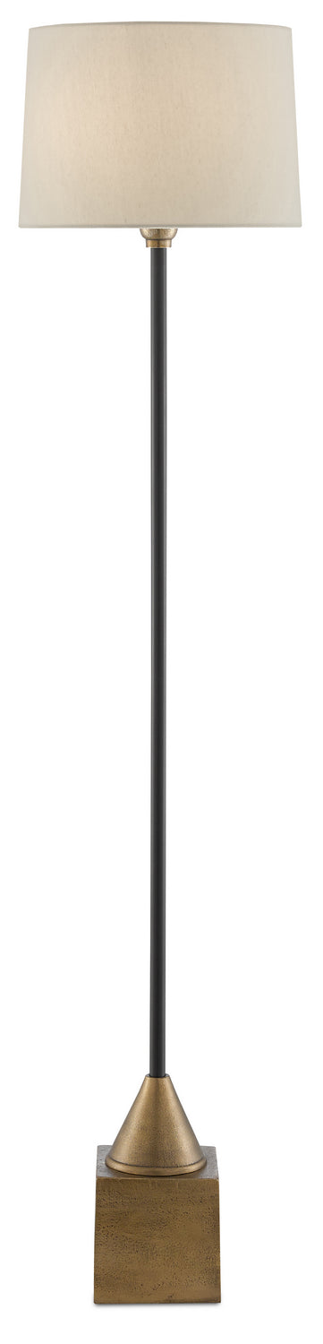 Currey and Company 8000-0073 One Light Floor Lamp, Antique Brass/Black