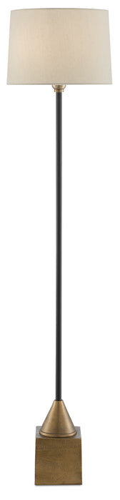 Currey and Company 8000-0073 One Light Floor Lamp, Antique Brass/Black