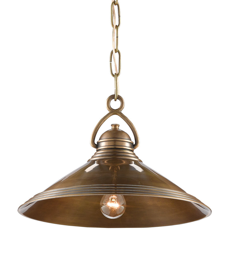 Currey and Company 9000-0407 One Light Pendant, Vintage Brass