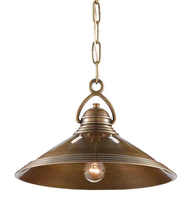 Currey and Company 9000-0407 One Light Pendant, Vintage Brass