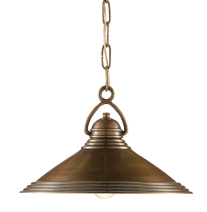 Currey and Company 9000-0407 One Light Pendant, Vintage Brass