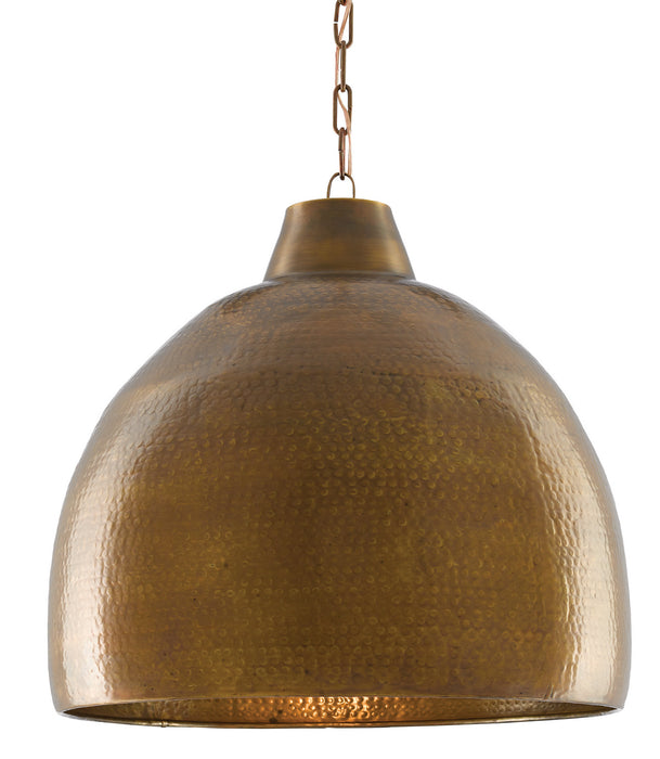 Currey and Company 9000-0425 One Light Pendant, Vintage Brass