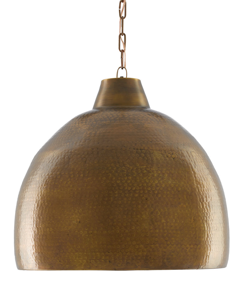 Currey and Company 9000-0425 One Light Pendant, Vintage Brass