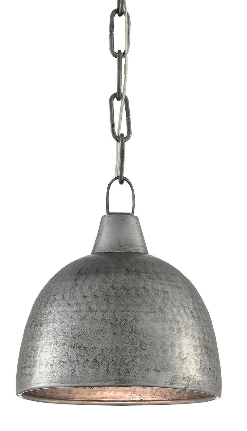 Currey and Company 9000-0426 One Light Pendant, Blackened Steel