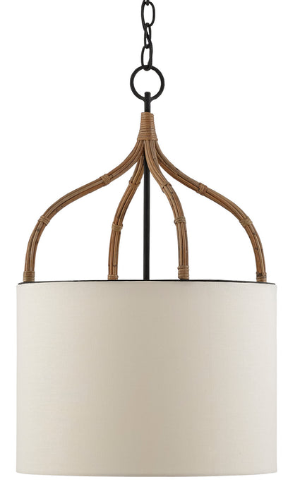 Currey and Company 9000-0445 One Light Pendant, Blacksmith/Natural