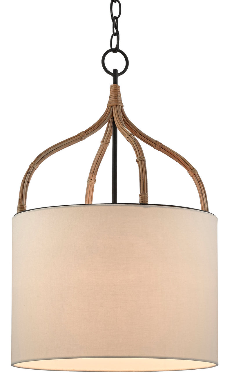 Currey and Company 9000-0445 One Light Pendant, Blacksmith/Natural