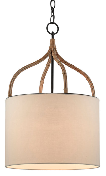 Currey and Company 9000-0445 One Light Pendant, Blacksmith/Natural