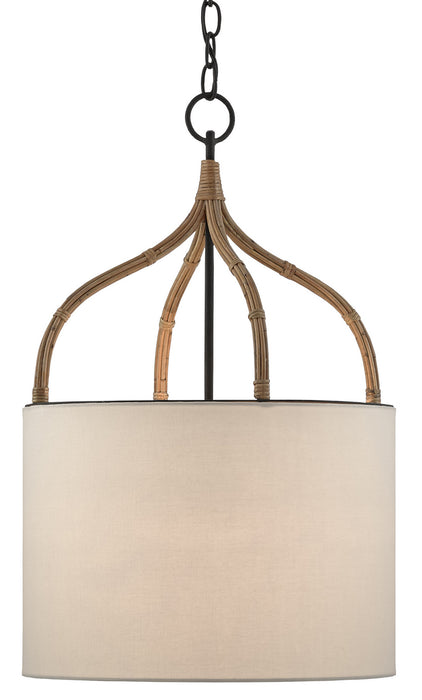 Currey and Company 9000-0445 One Light Pendant, Blacksmith/Natural