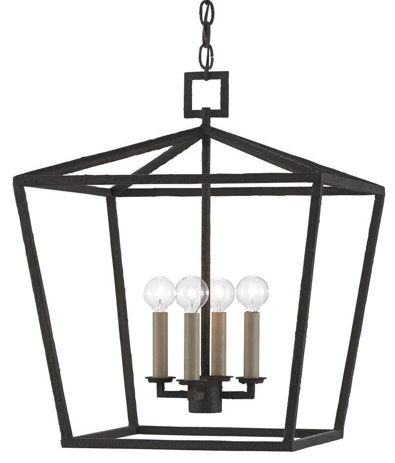 Currey and Company 9000-0455 Four Light Lantern, MolÃ© Black