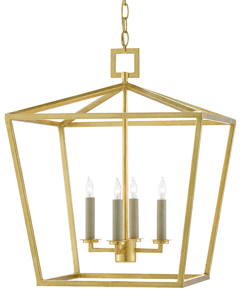 Currey and Company 9000-0457 Four Light Lantern, Contemporary Gold Leaf