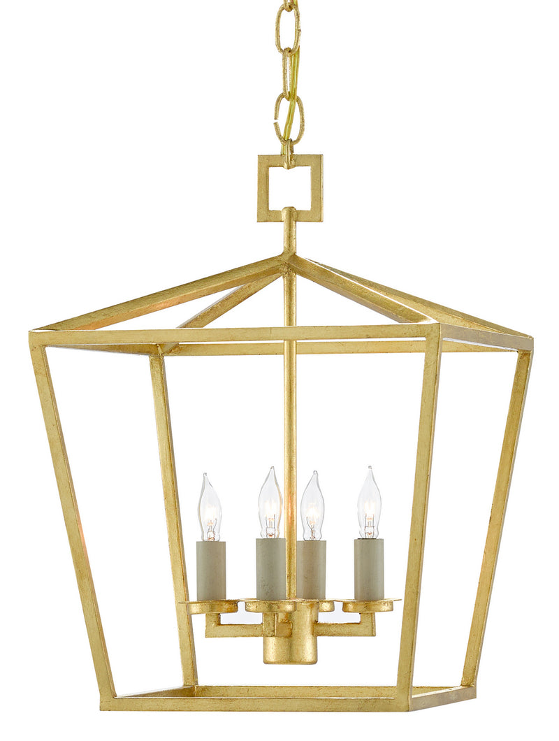 Currey and Company 9000-0458 Four Light Lantern, Contemporary Gold Leaf