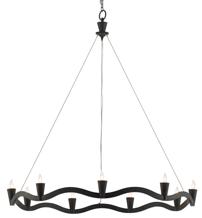 Currey and Company 9000-0461 Nine Light Chandelier, Antique Black