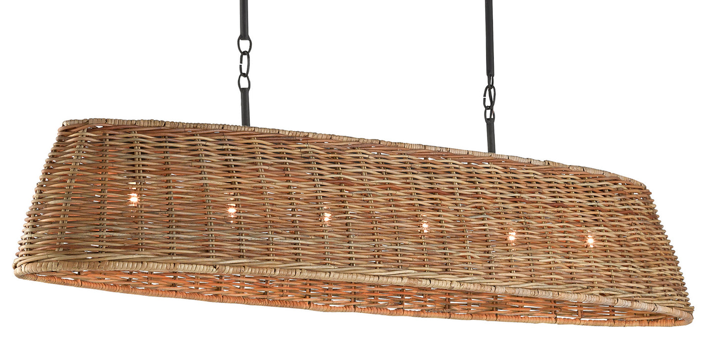 Currey and Company 9000-0462 Six Light Chandelier, Blacksmith/Natural