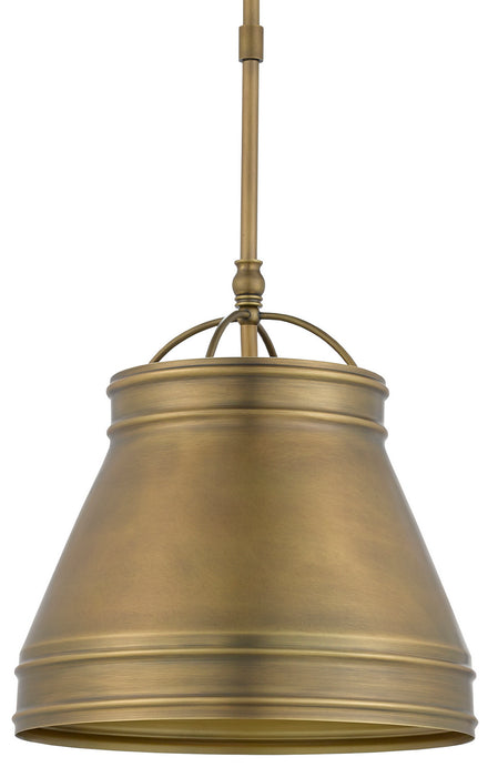 Currey and Company 9000-0488 One Light Pendant, Antique Brass