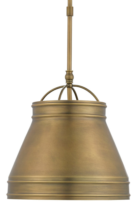Currey and Company 9000-0488 One Light Pendant, Antique Brass