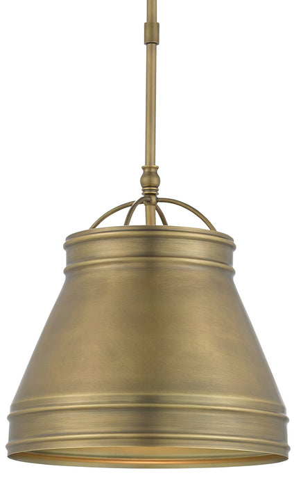 Currey and Company 9000-0488 One Light Pendant, Antique Brass